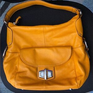 B. Makowsky Genuine Leather Ashton Citrus Hobo Bag